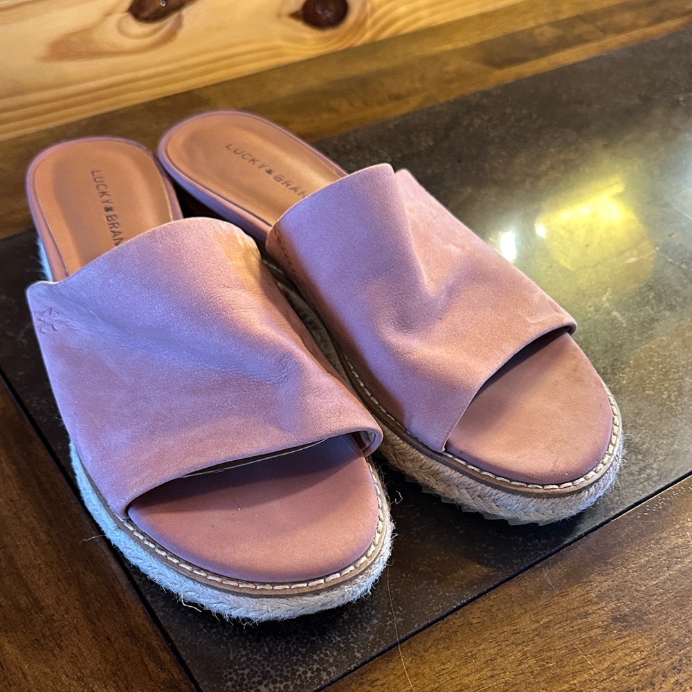 Lucky Brand Mauve Espadrille Slides